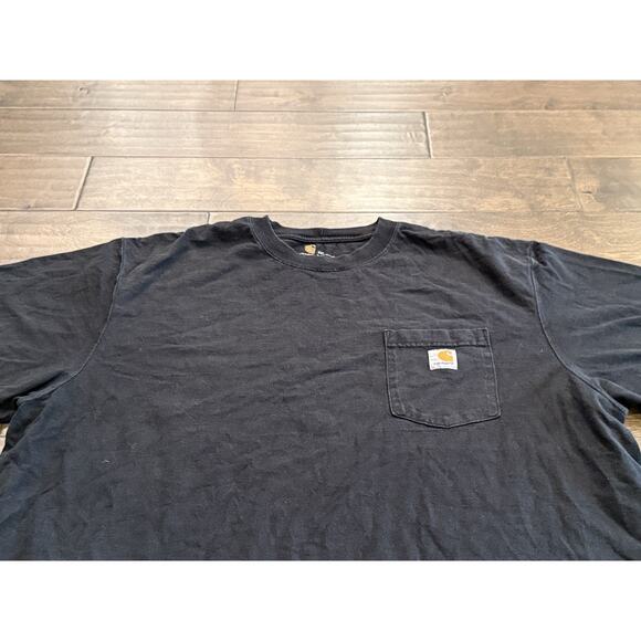 Carhartt Mens Black Pocket Tee Workwear Short Sleeve Regular T-Shirt 2XL K87 BLK - Picture 4 of 8